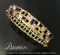 Woven bracelet with Diamonds and Sapphires